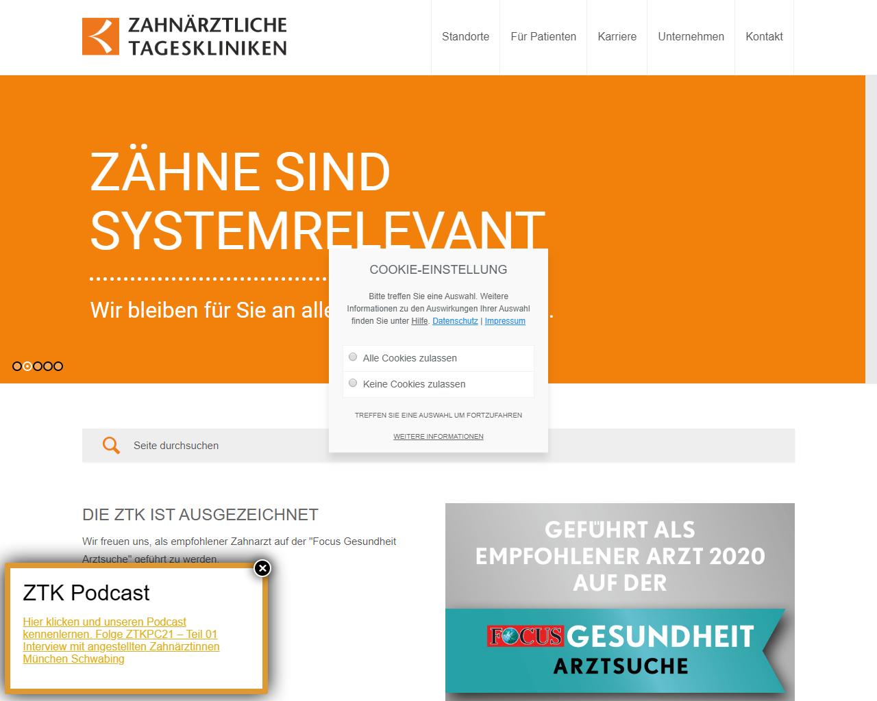Zahnärztliche Tagesklinik <br>Überörtliche Berufsausübungsgemeinschaft<br>  Dr. Eichenseer MVZ GmbH