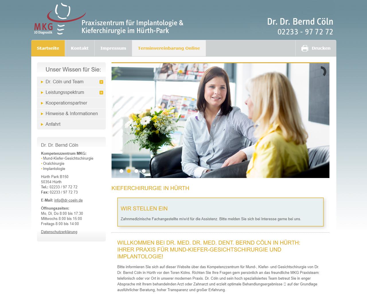 Praxiszentrum für Implantologie &<br> Kieferchirurgie im Hürth Park<br> Dr. Dr. Bernd Cöln