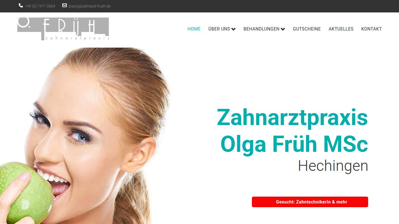 Startseite der Internetseite von Frau Olga Frueh