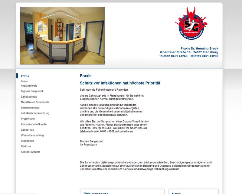 Startseite der Internetseite von Herr Dr. Henning Brock