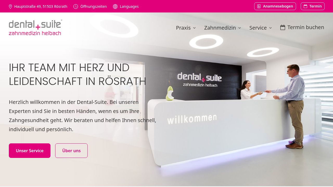 Startseite der Internetseite von medical+dental suite    Jochem Heibach   Spezialist der Implantologie