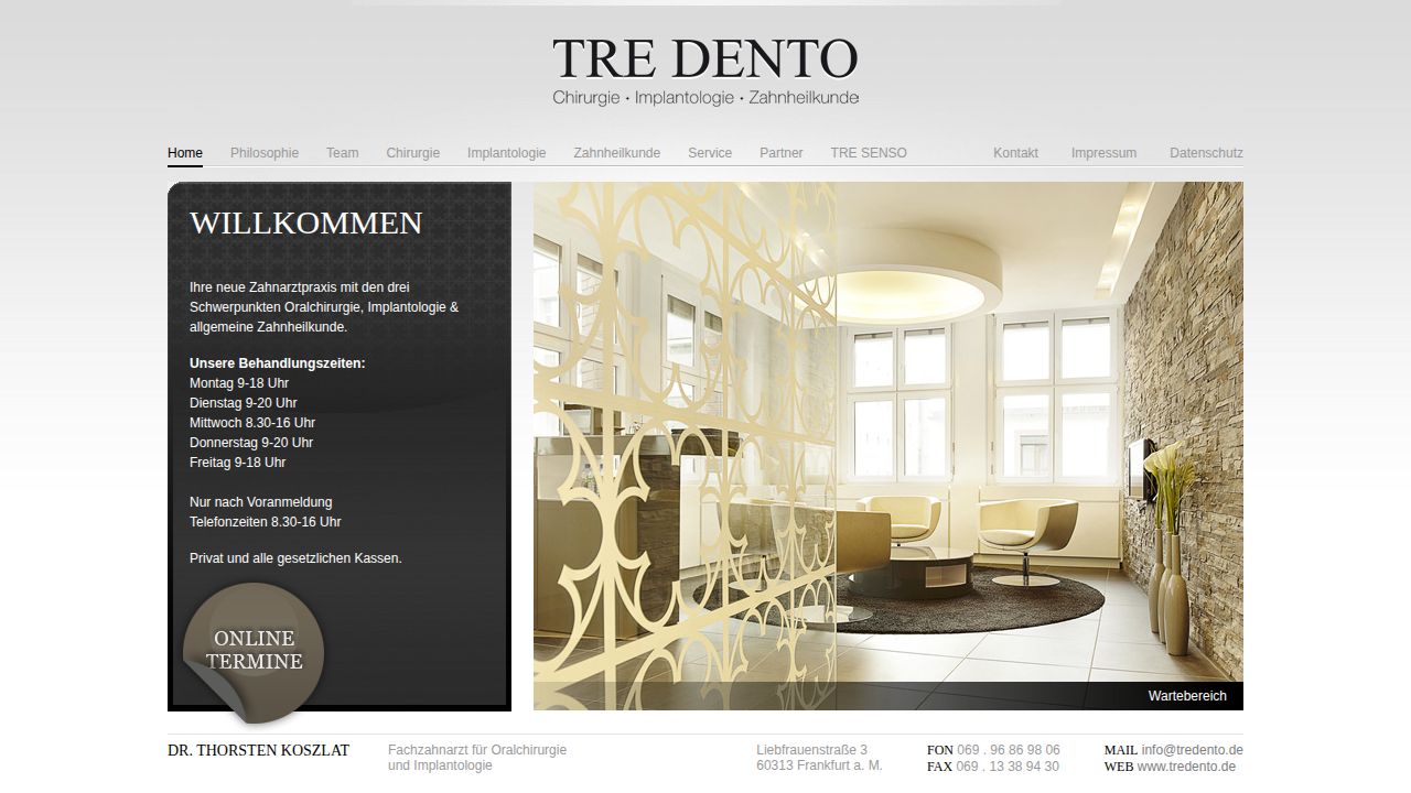 Startseite der Internetseite von Herr Dr. Thorsten Koszlat