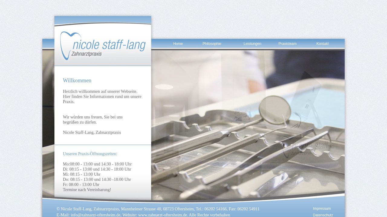 Startseite der Internetseite von Nicole Staff-Lang