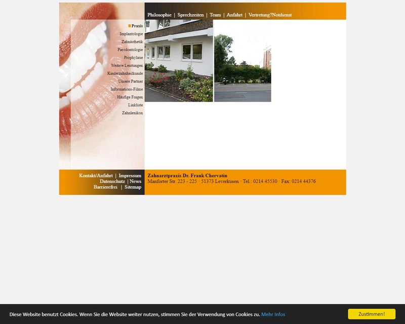 Startseite der Internetseite von Dr. med. Frank Chervatin